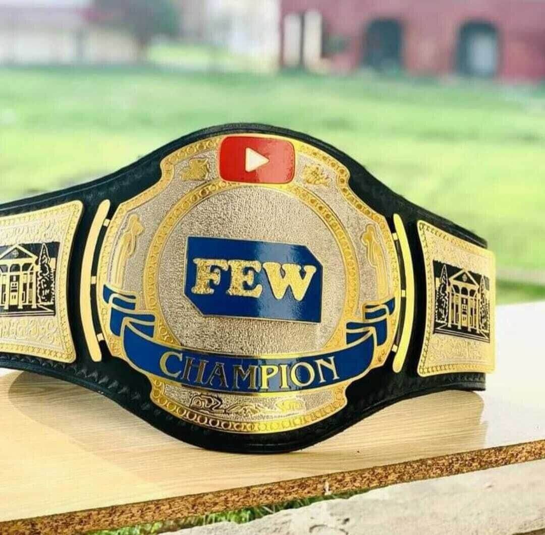 FEW world championship wrestling belts 2mm adult size Yotube logo Championship Belt WWF Belt