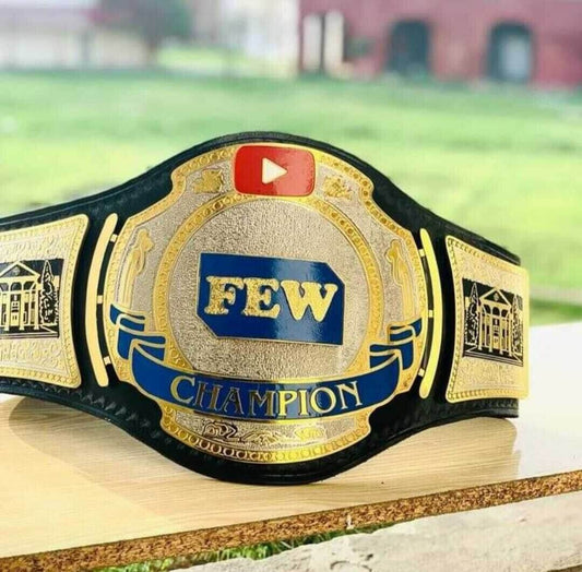 FEW world championship wrestling belts 2mm adult size Yotube logo Championship Belt WWF Belt
