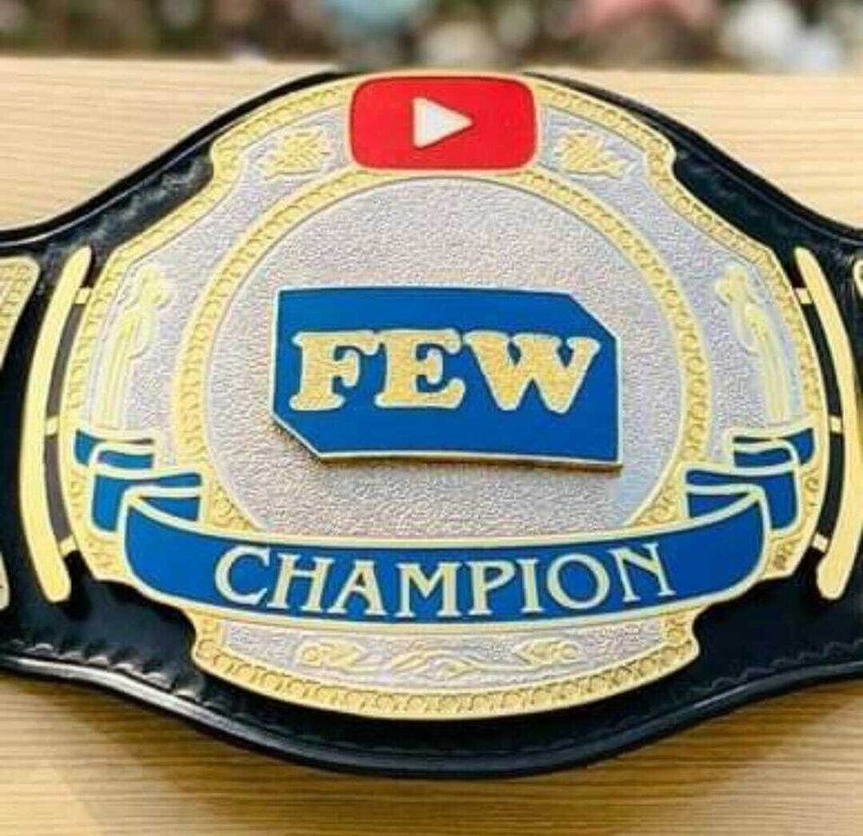 FEW world championship wrestling belts 2mm adult size Yotube logo Championship Belt WWF Belt