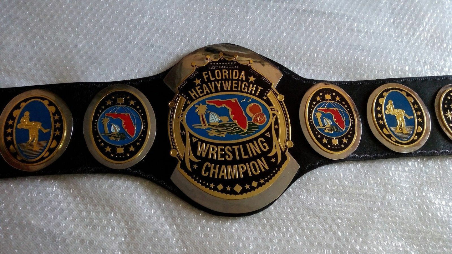 Florida Heavyweight Wrestling Championship Leather Title Belt