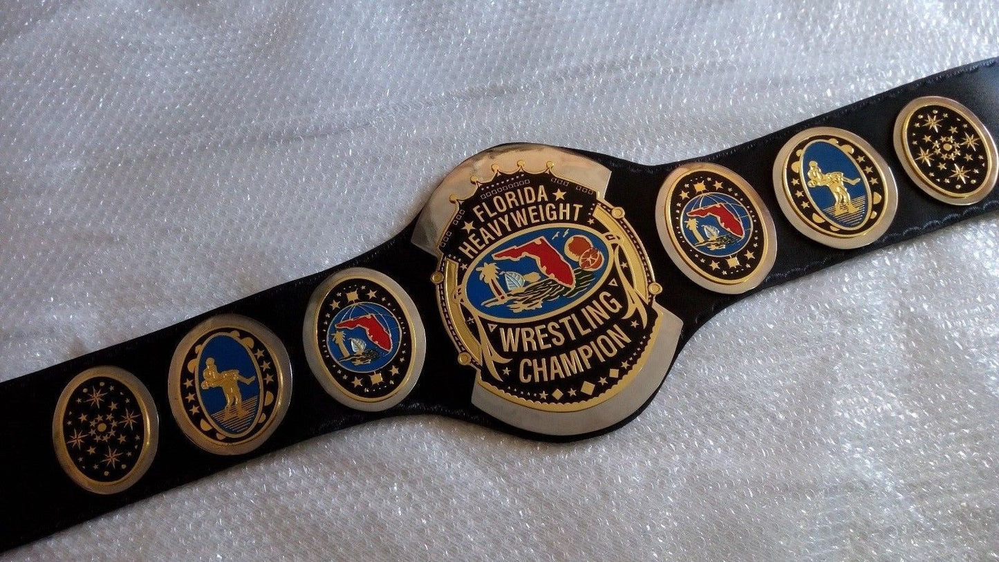Florida Heavyweight Wrestling Championship Leather Title Belt
