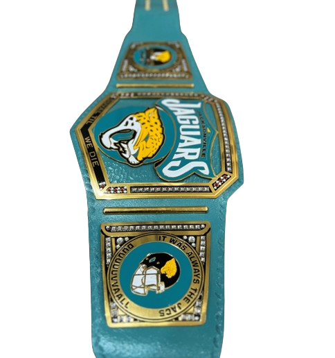 Jacksonville Jaguars NFL Championship Wrestling Belt 2mm Brass Adult Size