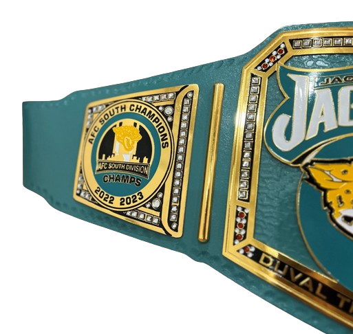 Jacksonville Jaguars NFL Championship Wrestling Belt 2mm Brass Adult Size
