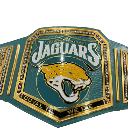 Jacksonville Jaguars NFL Championship Wrestling Belt 2mm Brass Adult Size