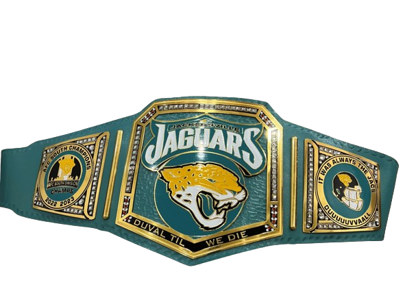 Jacksonville Jaguars NFL Championship Wrestling Belt 2mm Brass Adult Size