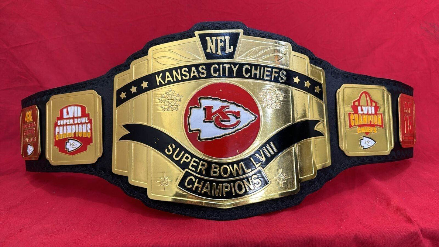 Kansas City Chiefs Super Bowl LVIII Champions NFL Championship Belt Championship Belt WWF Belt