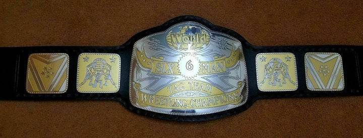 World 6 Six Man Tag Team Wrestling Championship Replica Title Belt Championship Belt WWF Belt