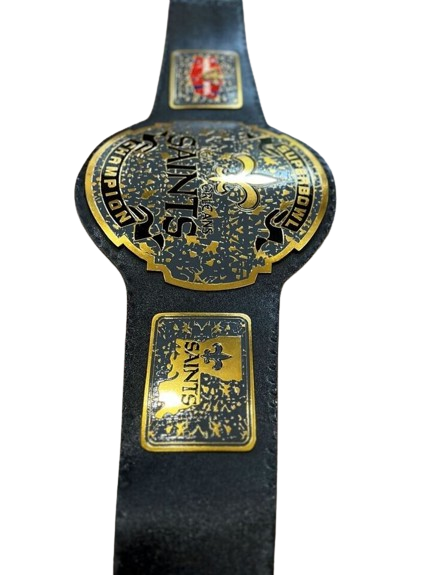 New Orleans Saints NFL Championship Belt Brass 2mm Original Leather Adult Size