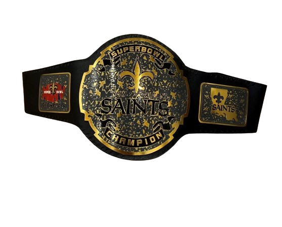 New Orleans Saints NFL Championship Belt Brass 2mm Original Leather Adult Size