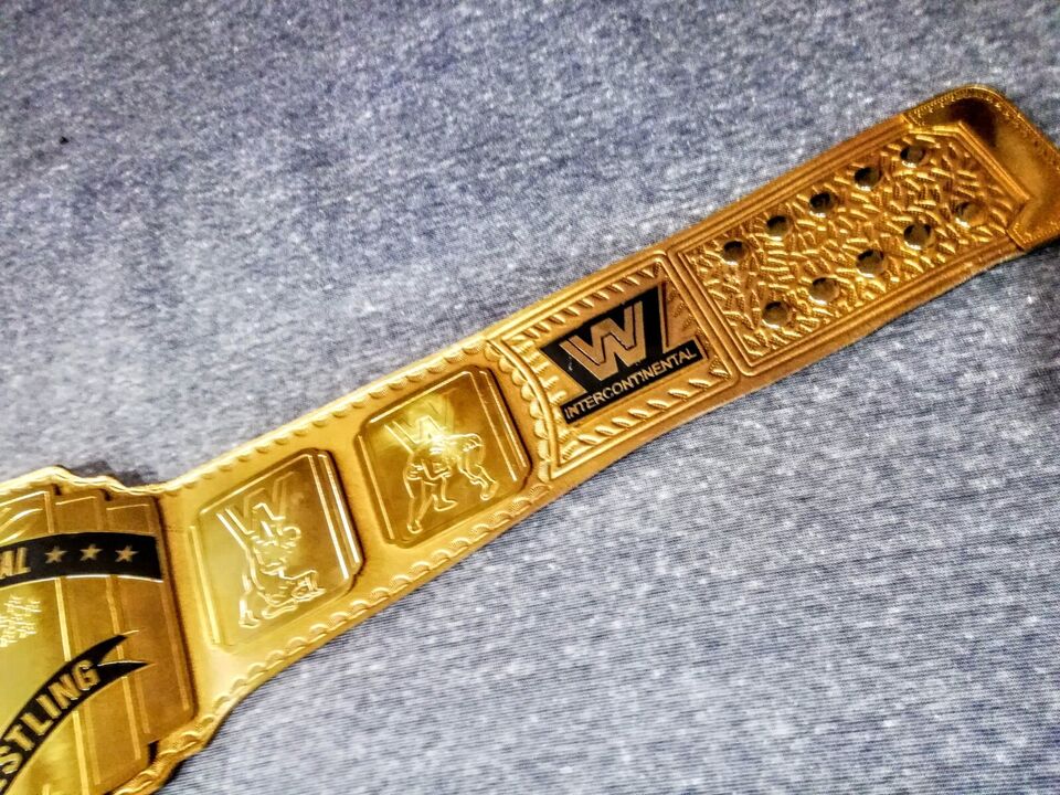New intercontinental heavy weight championship belt with Gold Strap and Gold Plates