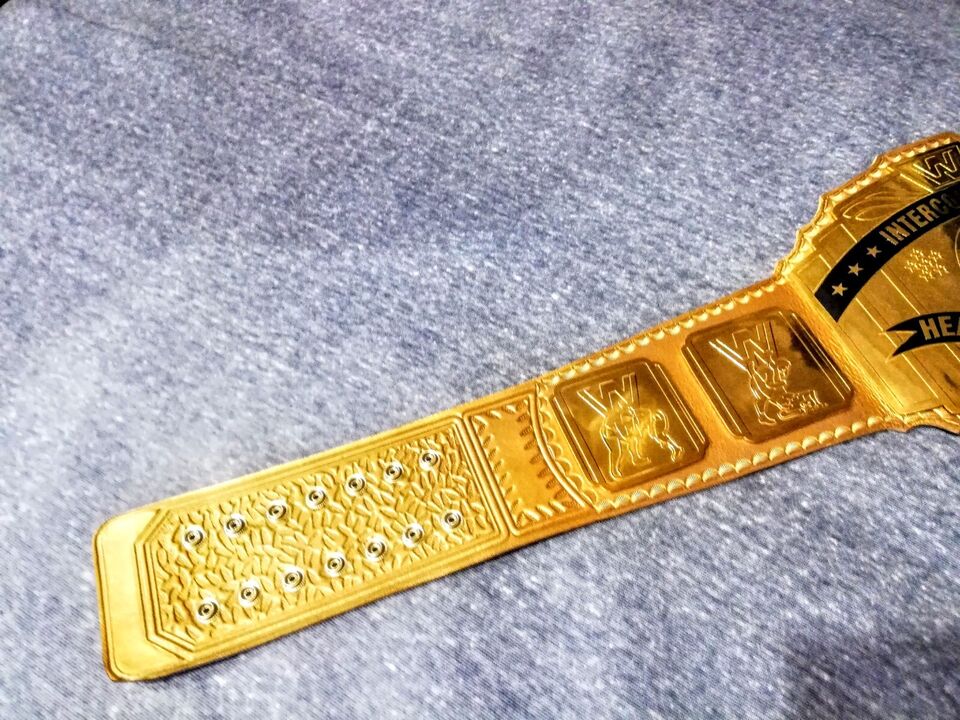 New intercontinental heavy weight championship belt with Gold Strap and Gold Plates