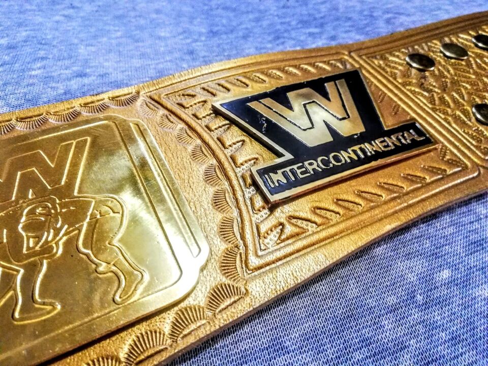 New intercontinental heavy weight championship belt with Gold Strap and Gold Plates