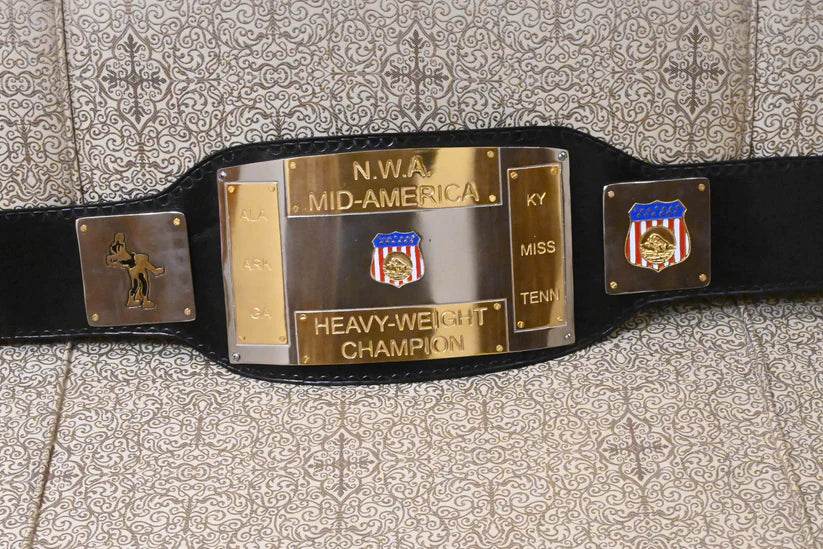 Nwa Mid America Heavyweight Champion Dual Plated Title Belt Championship Belt WWF Belt