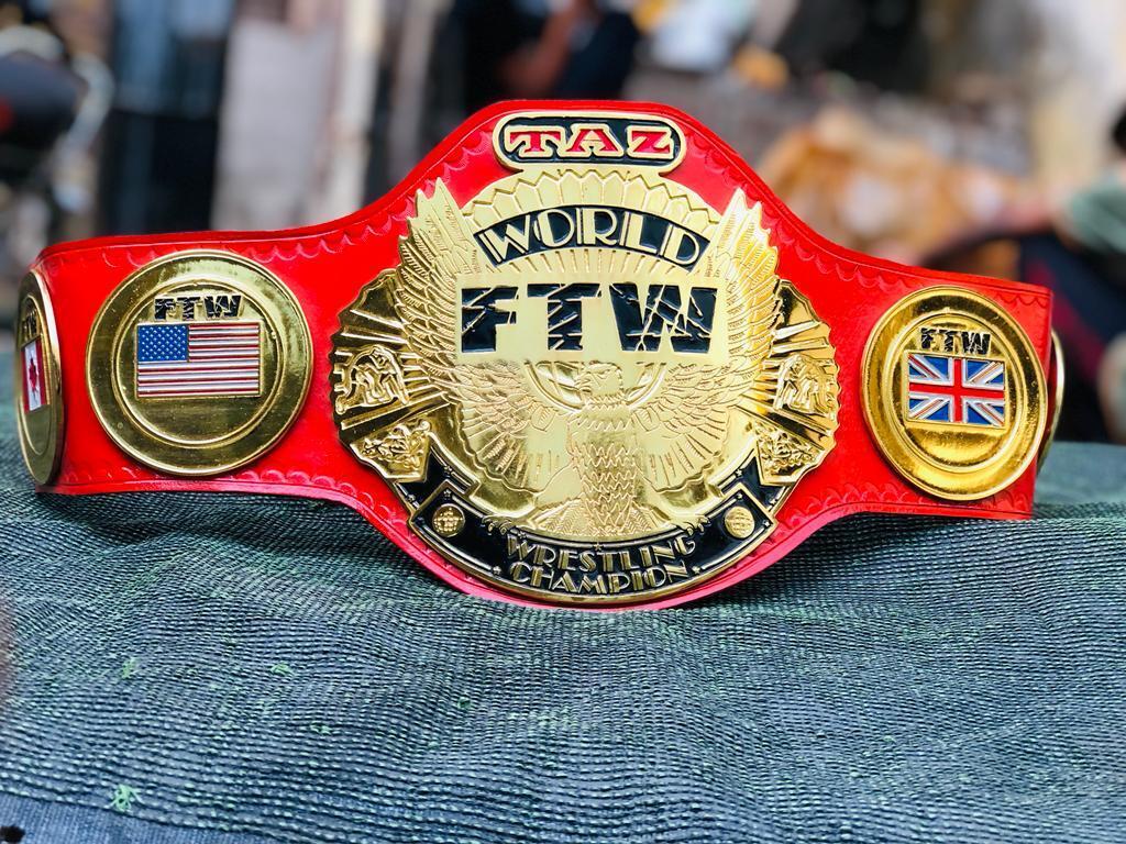 TAZ FTW World Wrestling Championship Replica Belt 2mm brass adult size