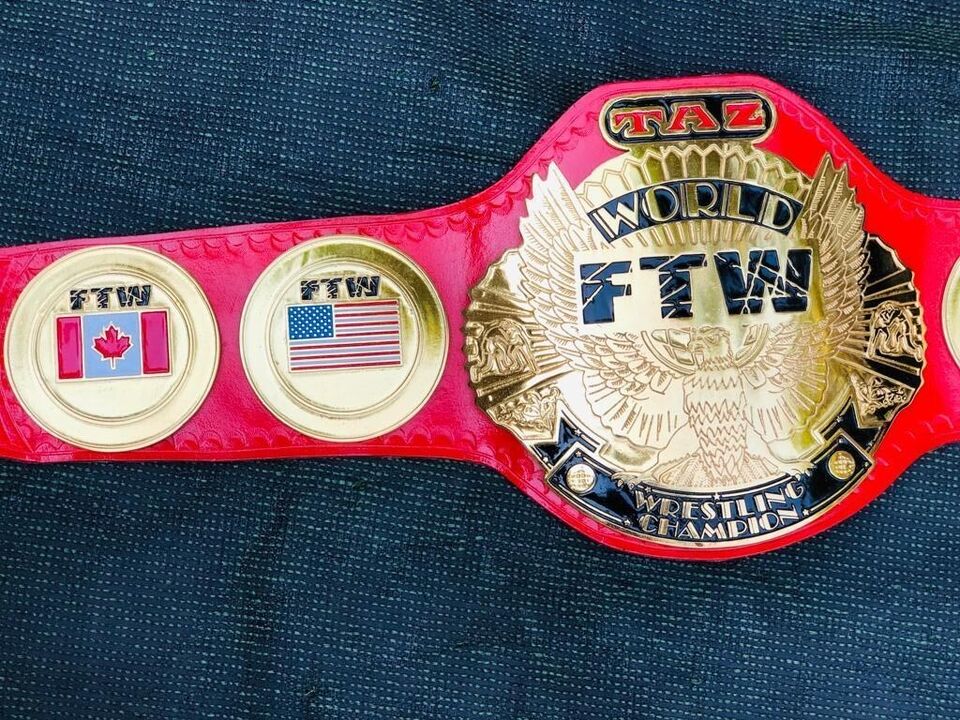 TAZ FTW World Wrestling Championship Replica Belt 2mm brass adult size