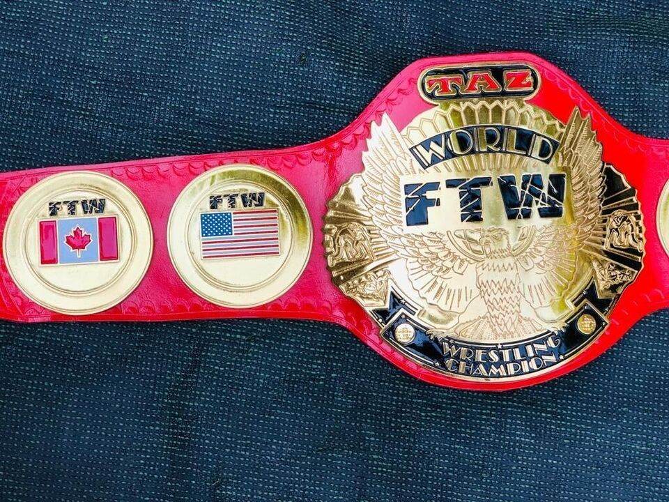 TAZ FTW World Wrestling Championship Replica Belt 2mm brass adult size Championship Belt WWF Belt