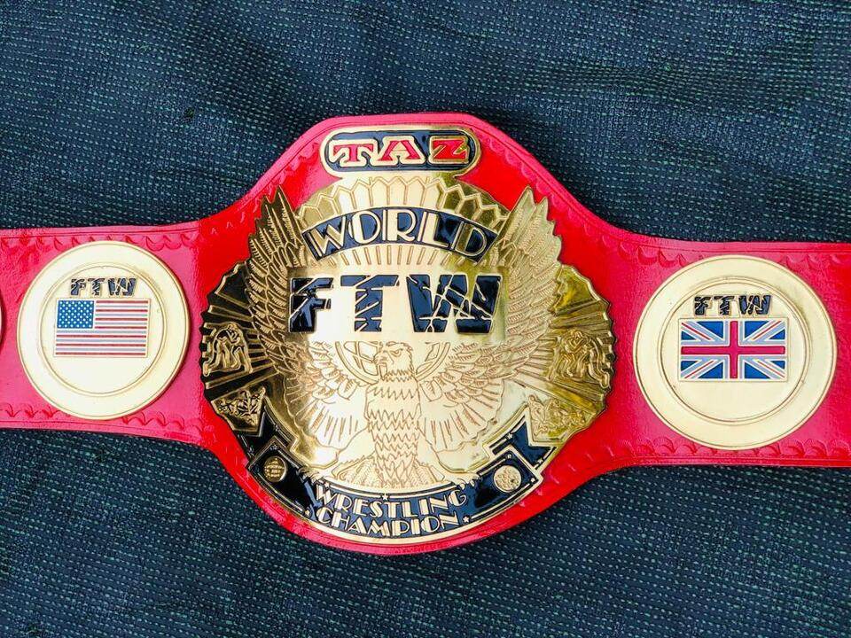 TAZ FTW World Wrestling Championship Replica Belt 2mm brass adult size Championship Belt WWF Belt