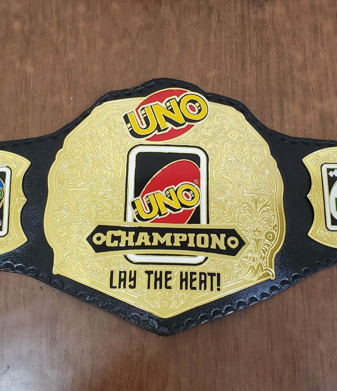 UNO Lay The Heat Champion Belt Replica Adult Size Championship Belt WWF Belt