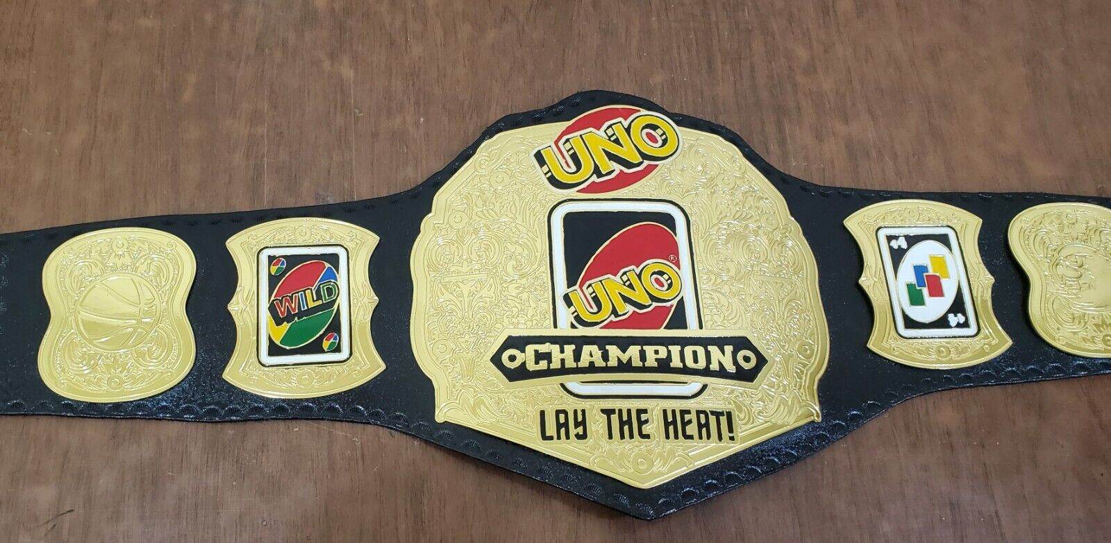 UNO Lay The Heat Champion Belt Replica Adult Size Championship Belt WWF Belt