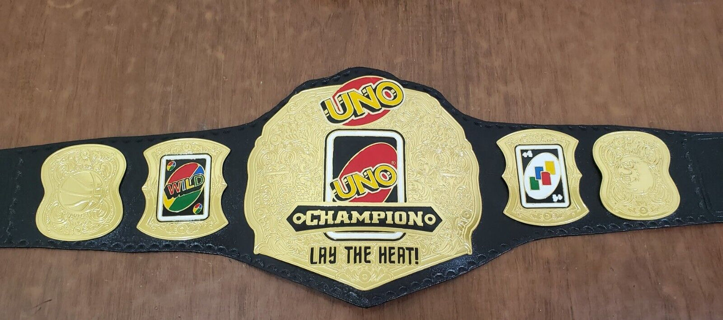 UNO Lay The Heat Champion Belt Replica Adult Size Championship Belt WWF Belt