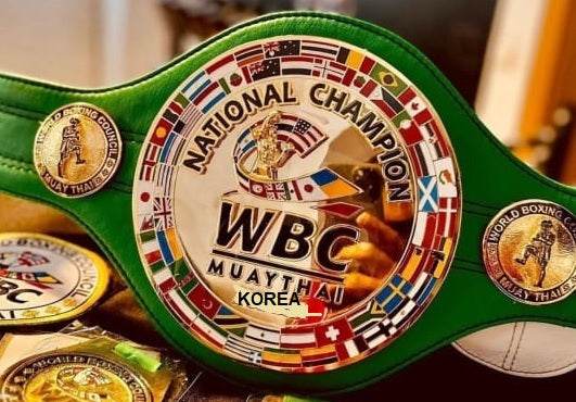 WBC Muay thai World Boxing Council Korea Champion Belt Championship Belt WWF Belt