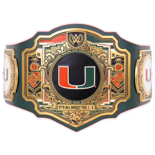 WWE Miami Hurricanes College Legacy Championship Title Belt Championship Belt WWF Belt
