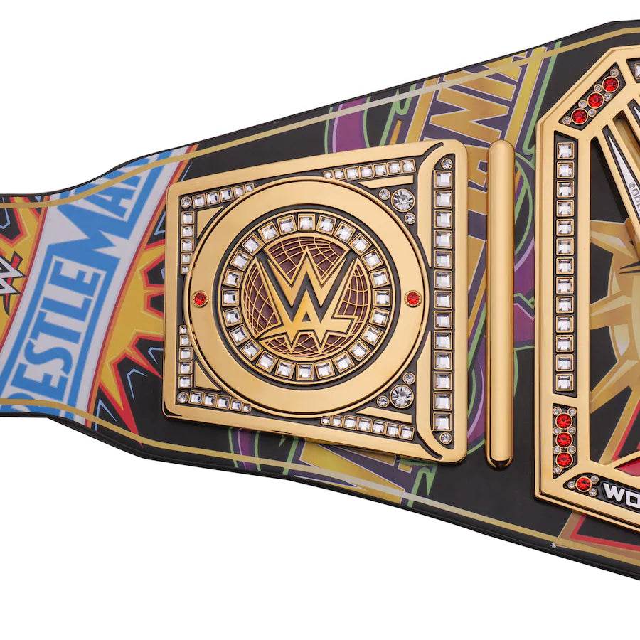 WWE Modern Era 40 Years Of WrestleMania Replica Title Belt Championship Belt WWF Belt