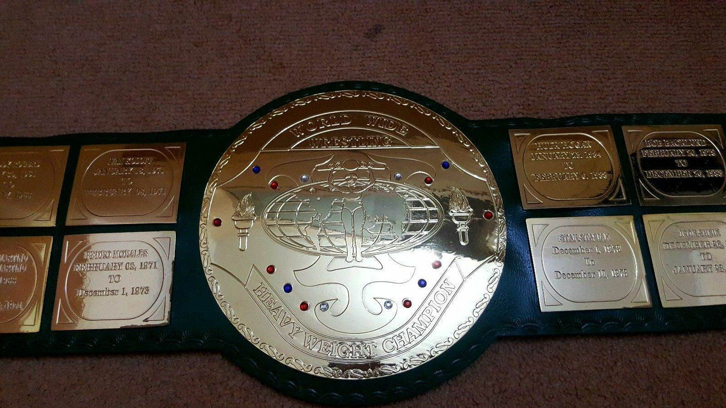 WWF Big Green World Heavyweight Wrestling Champion Title Belt Championship Belt WWF Belt