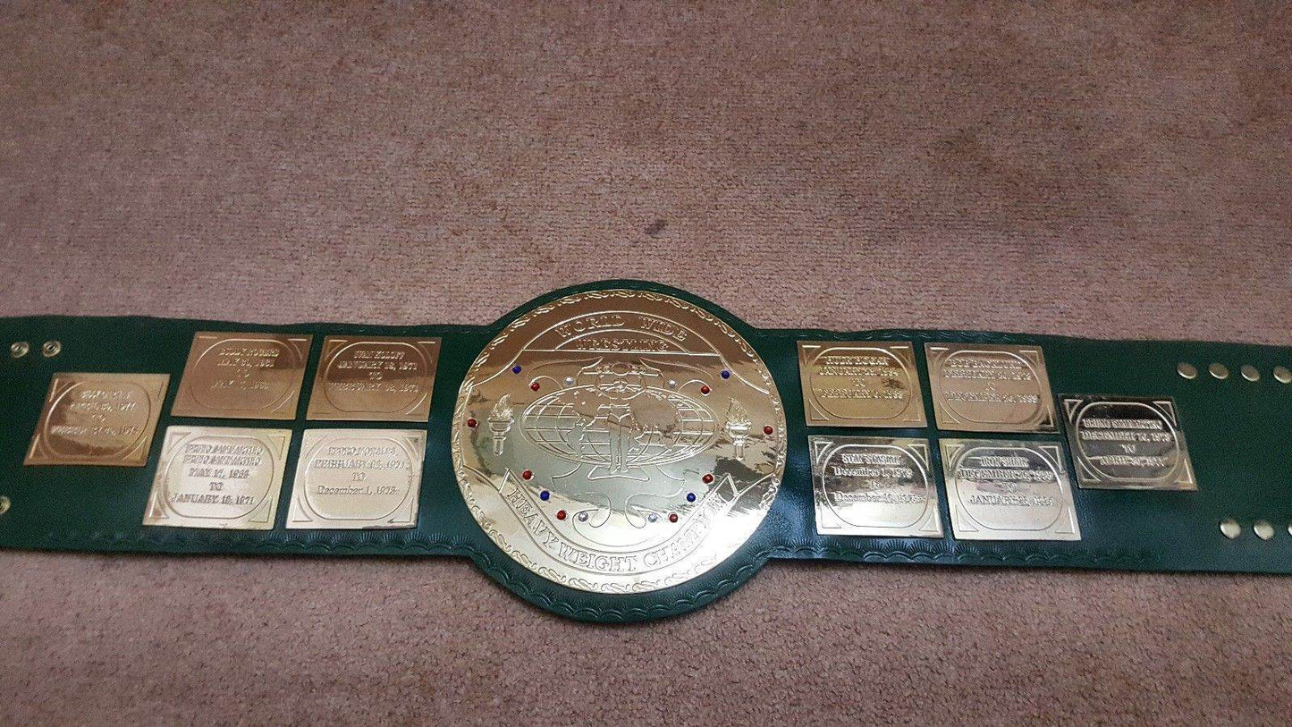 WWF Big Green World Heavyweight Wrestling Champion Title Belt Championship Belt WWF Belt