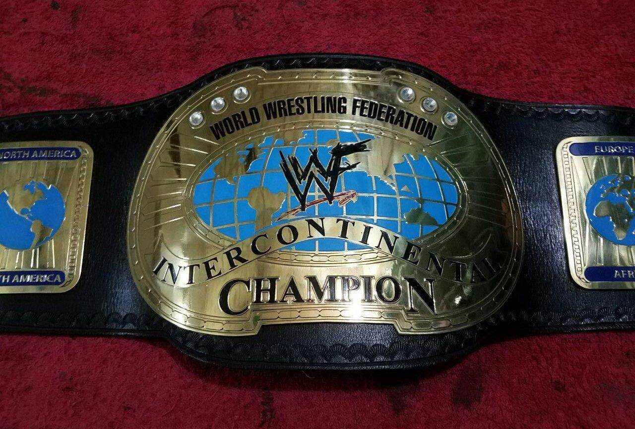 WWF Oval IC Intercontinental Championship Leather Belt Championship Belt WWF Belt