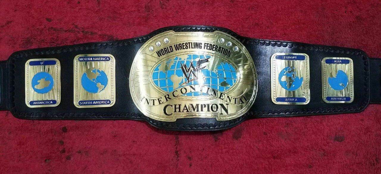 WWF Oval IC Intercontinental Championship Leather Belt Championship Belt WWF Belt