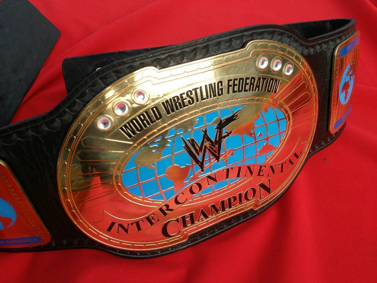 WWF Oval IC Intercontinental Championship Leather Belt Championship Belt WWF Belt