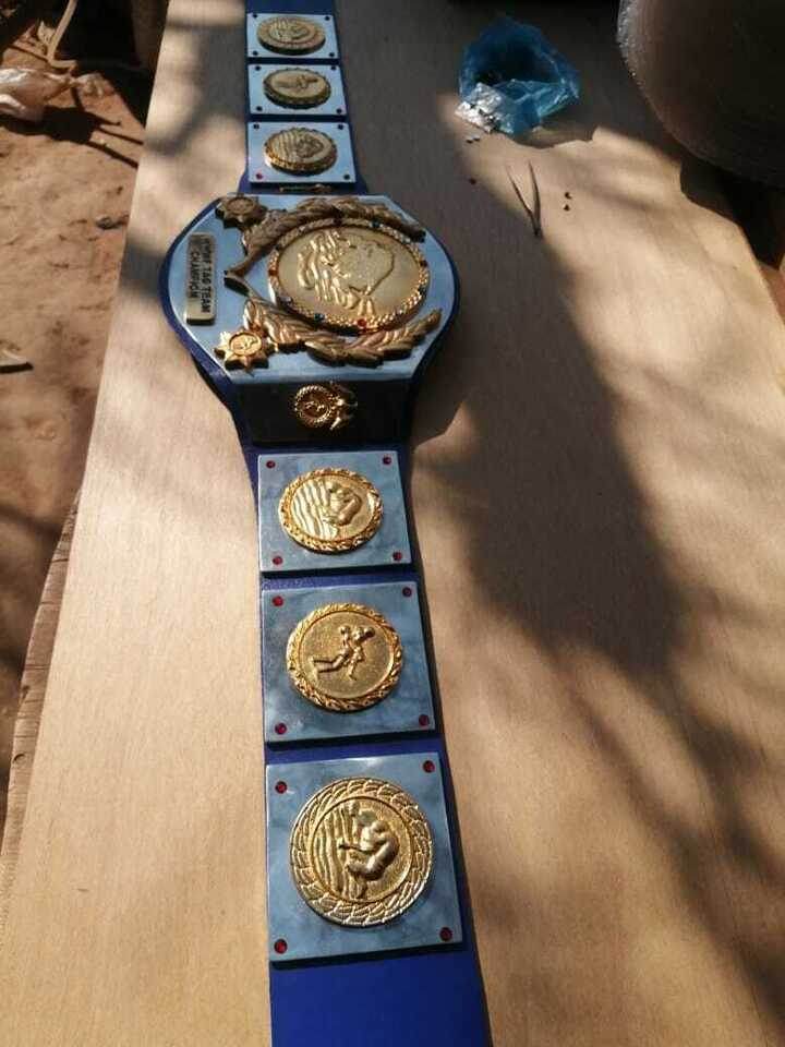 WWWF 82’ Tag Team Championship Old School Trophy Belt Championship Belt WWF Belt