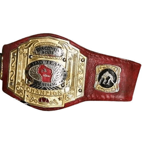 NWA Wisconsin State Tag Team Wrestling Champion Belt The Re-Gex Championship Belt WWF Belt