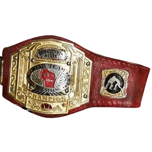NWA Wisconsin State Tag Team Wrestling Champion Belt The Re-Gex Championship Belt WWF Belt