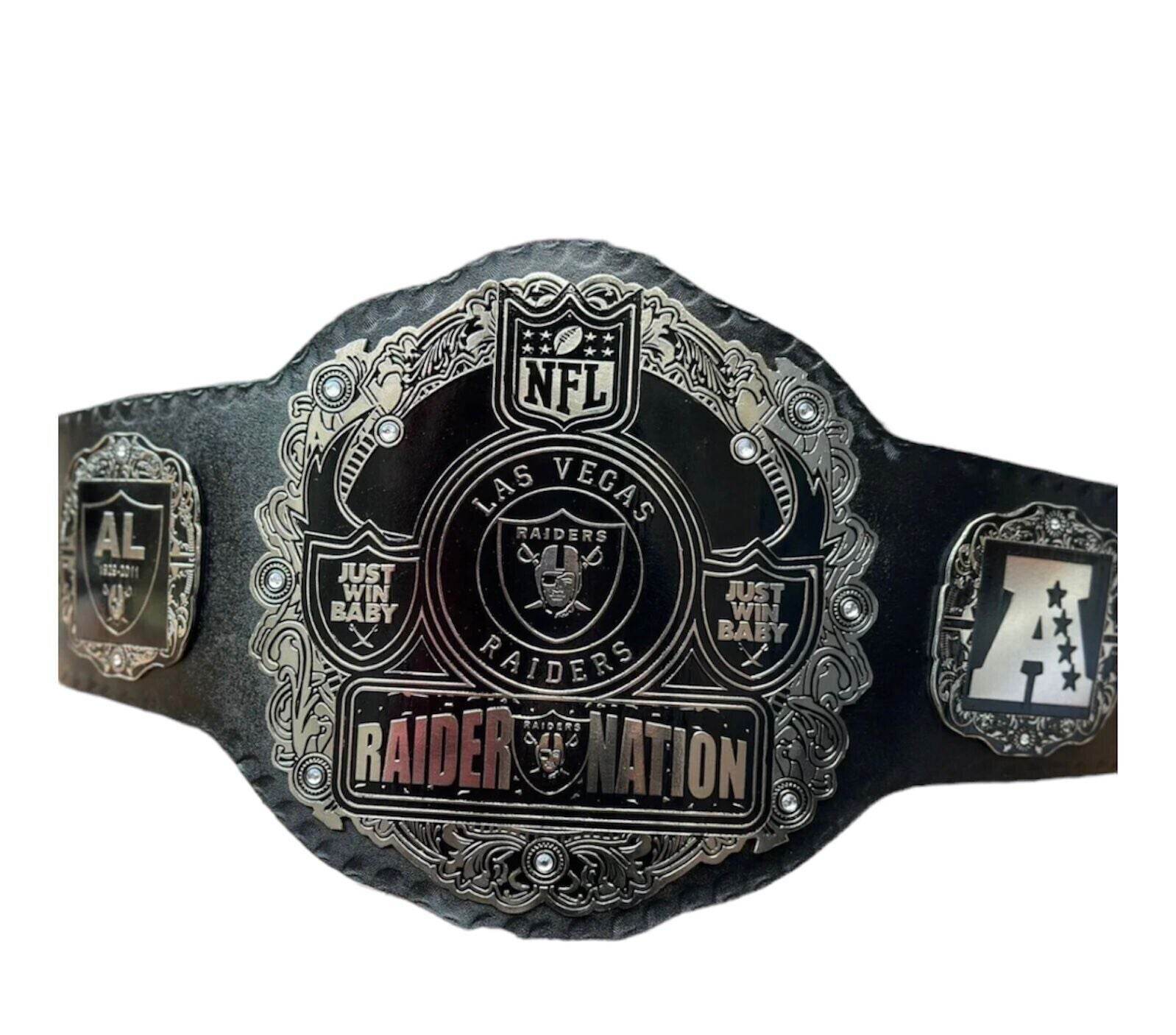 Las Vegas Raider Nation NFL Championship Replica Title Belt Championship Belt WWF Belt