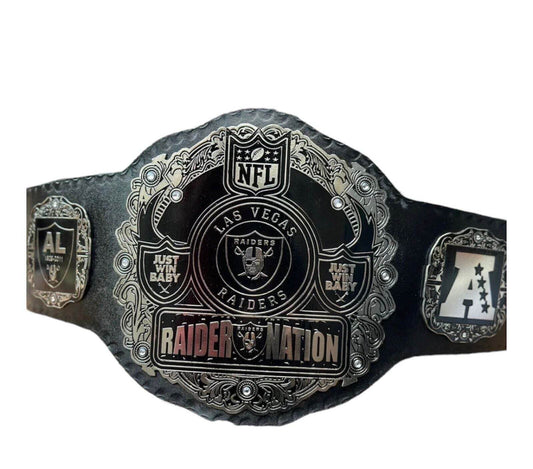 Las Vegas Raider Nation NFL Championship Replica Title Belt Championship Belt WWF Belt