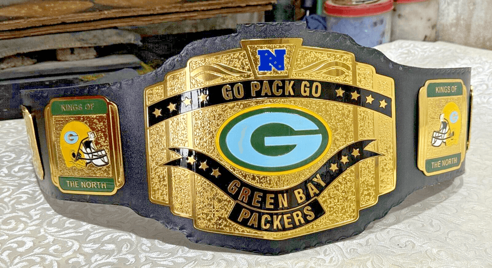 Green Bay Packers NFL Championship Wrestling Belt Brass Alloy Championship Belt WWF Belt