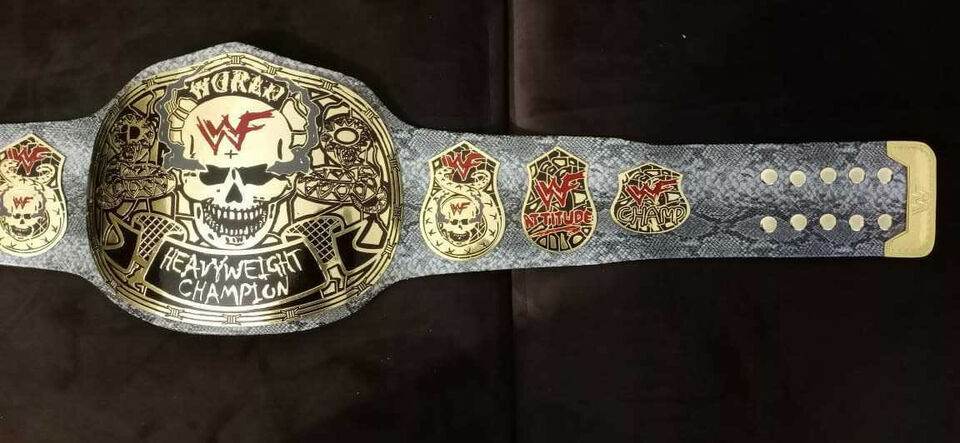 Unique WWF White Snake Skin Smoking Skull Champion Belt Championship Belt WWF Belt