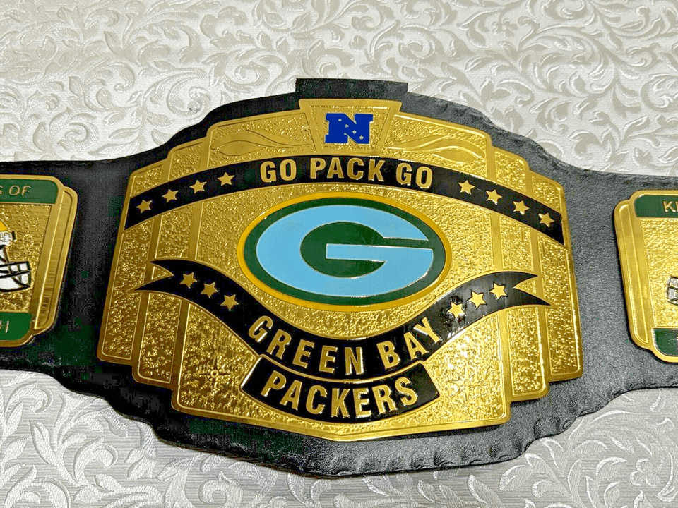 Green Bay Packers NFL Championship Wrestling Belt Brass Alloy Championship Belt WWF Belt