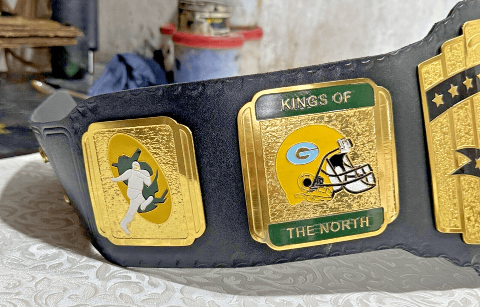 Green Bay Packers NFL Championship Wrestling Belt Brass Alloy Championship Belt WWF Belt