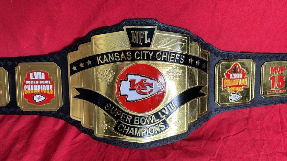 Kansas City Chiefs Super Bowl LVIII Champions NFL Championship Belt Championship Belt WWF Belt