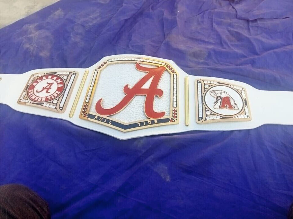 New Custom Alabama Crimson Tide Wrestling Leather Belt 2mm Brass