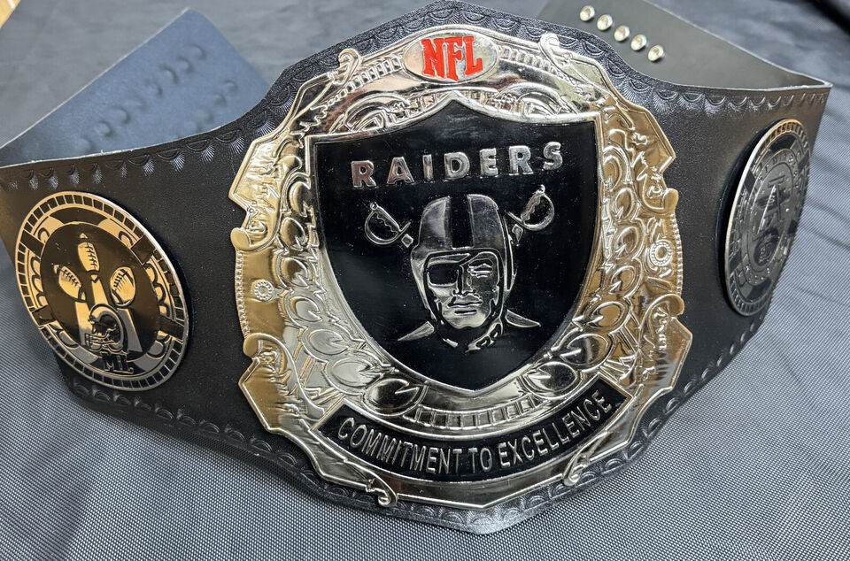NFL Raiders Championship Belt Adult Size Replica Championship Belt WWF Belt