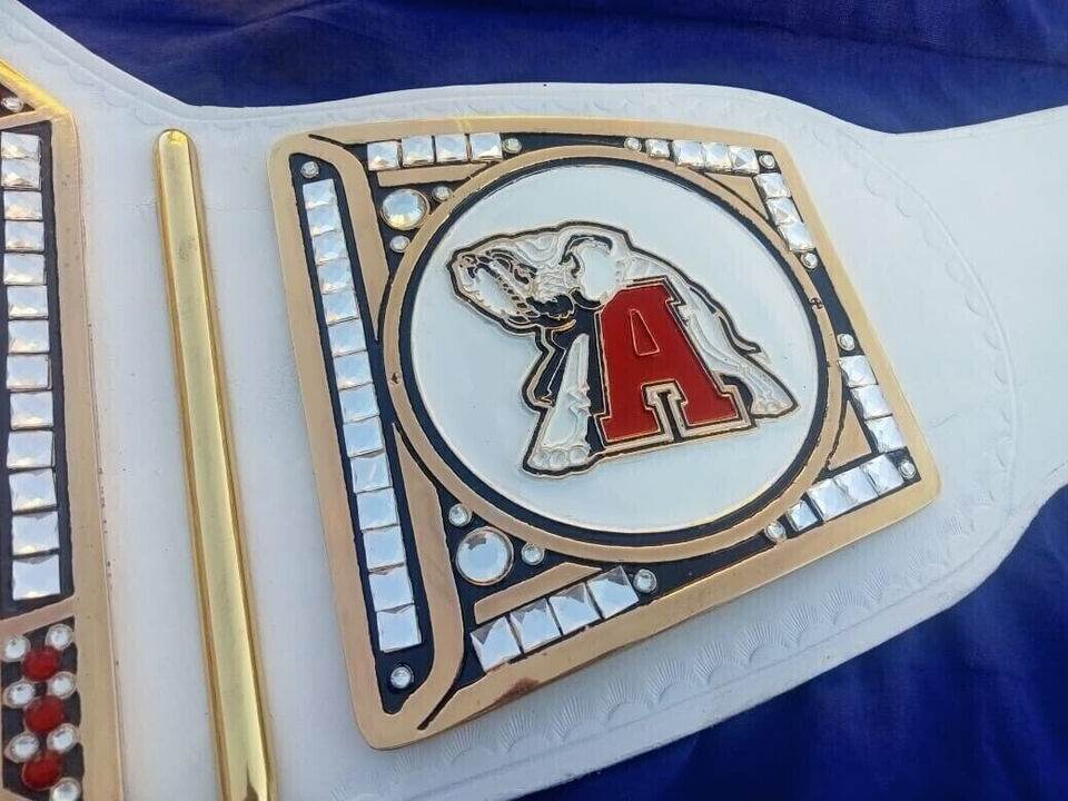 New Custom Alabama Crimson Tide Wrestling Leather Belt 2mm Brass Championship Belt WWF Belt