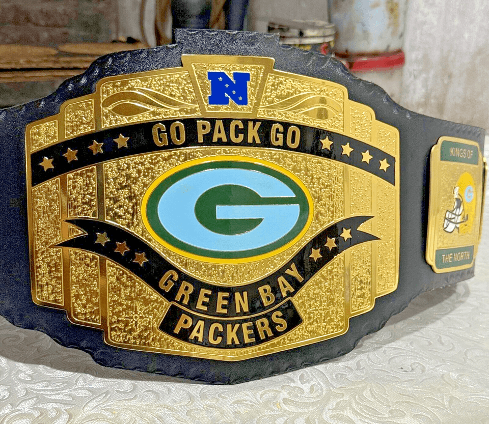 Green Bay Packers NFL Championship Wrestling Belt Brass Alloy Championship Belt WWF Belt