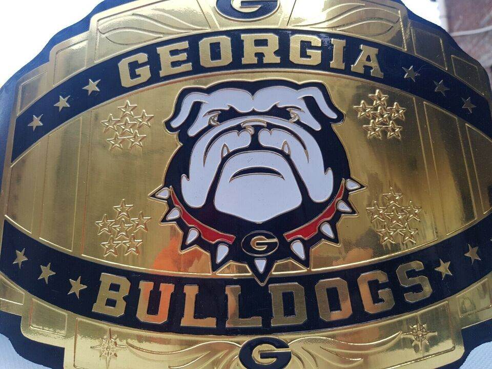 Georgia Bulldogs Championship Wrestling Brass 2mm Belt Adult Championship Belt WWF Belt