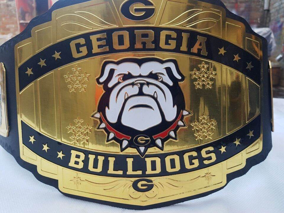 Georgia Bulldogs Championship Wrestling Brass 2mm Belt Adult Championship Belt WWF Belt