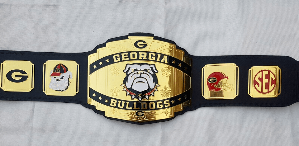 Georgia Bulldogs Championship Wrestling Brass 2mm Belt Adult Championship Belt WWF Belt