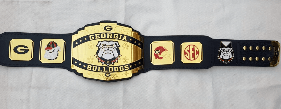 Georgia Bulldogs Championship Wrestling Brass 2mm Belt Adult Championship Belt WWF Belt